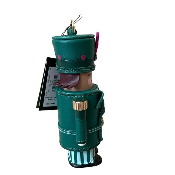 Kate Spade Oh What Fun 3D Nutcracker Key Chain Green Leather NEW - Picture 9 of 15